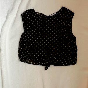 Crop see through top. Knot on the back